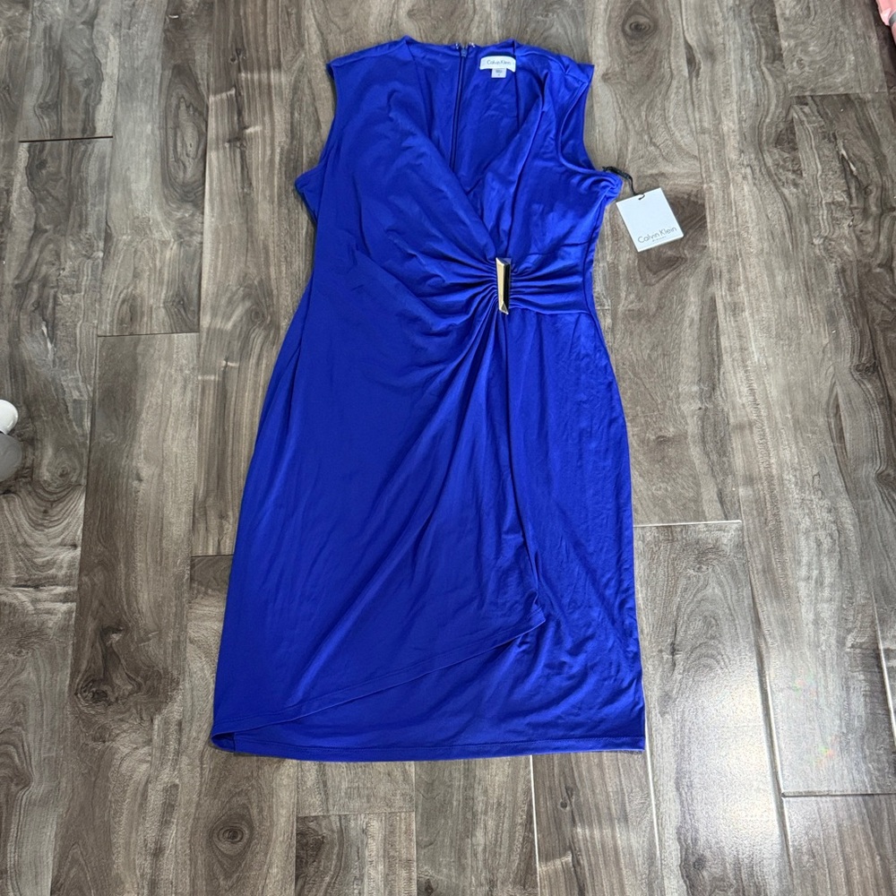 Calvin Klein Vibrant Blue Midi Dress